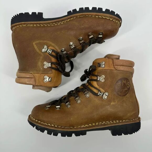Vintage PMS By Gronell Italian Made Mountaineering Hiking Boots Size 11M main image 6